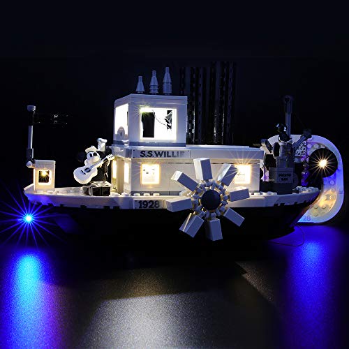 BRIKSMAX Kit di Illuminazione a LED per Lego Steamboat Willie, Compatibile con Il Modello Lego 21317 Mattoncini da Costruzioni - Non Include Il Set Lego LEGO