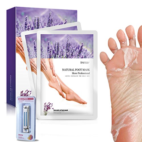 APRITECH Lavanda Exfoliante Pies,Máscara Exfoliante para Pie,Breet Mascarilla Pies, Máscara Para Pies,Foot Mask,Quita Cutículas y Callos,eliminar la piel muerta foot peeling mask 2 pares (B)