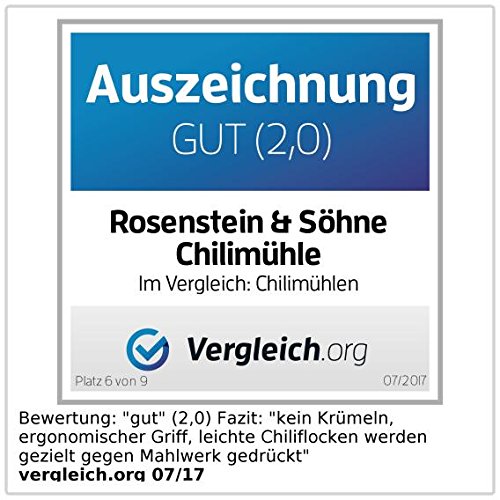 Rosenstein & Söhne Gewürz- und Chilimühle mit Edelstahl-Mahlwerk - 5