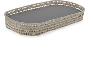 MIMUSELINA | Cesta Cambiador de Bebe de Mimbre | Con Colchon para el Cambiador de Mimbre + Funda de Muselina de Algodón | Hecha a Mano de manera Artesanal con Palma Natural | Gris