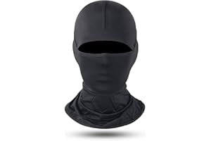 Unaone Balaclava Face Mask, Summer Breathable Cold Feeling Face Cover Neck Guard UV Protection, Black