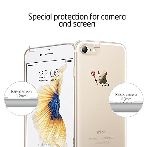 iPhone 7 Funda  ESR Carcasa iPhone 7 Case Cover Dibujos Animados Silicona Suave Funda para Apple iPhone 7 4 7  - Gatito