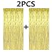 Produktbild Sunshine smile Gold Metallic Tinsel Vorhänge,2 Stück Folie Fringe Shimmer Vorhang,Quaste Folie Vorhang Metallic,Folie Fransen Vorhänge Tür,Lametta Vorhang dekorative