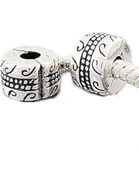 Antik Silber Design Haken Clip Lock Stopper Charm Bead für Pandora Style Armbänder