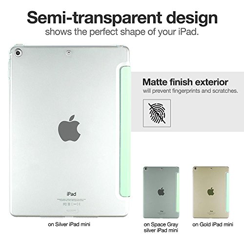 iPad Mini Hülle, ESR® Yippee Series Auto Aufwachen / Schlaf Funktion PU Ledertasche mit Durchschaubar Rückseite Abdeckung Schutzhülle für iPad mini 3/2/1 (Frühling Minze) - 8