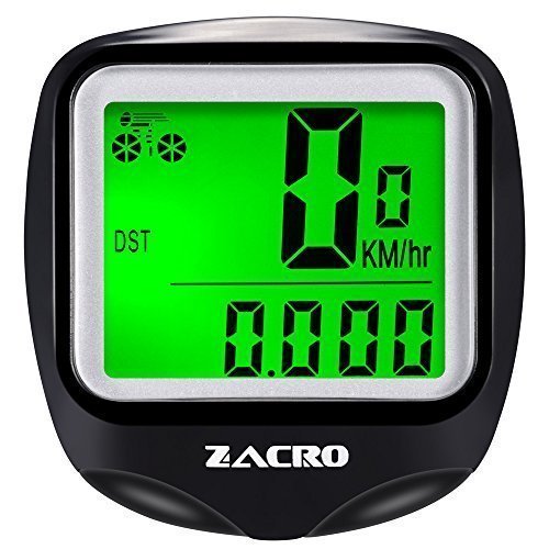 Zacro Fahrradcomputer, Kilometerzähler,Original multifunktionaler drahtloser Fahrradtacho,Tachometer, Inkl.1 Stück zusätzlicher Kompaß, Aktualisierte Version, Schwarz