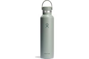 Hydro Flask - Standard Mouth Gourde Isotherme 709 ml (24 oz) - Bouteille Inox à Isolation Sous Vide - Bouchon Antifuite et Revêtement par Poudre - Agave