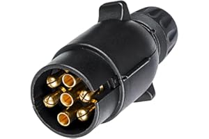 XUEYI Spina 7 Poli Rimorchio, Spina Rimorchio 7 Poli Maschio, Norma ISO 1724, 12V Connettore Spina 7 Poli per Rimorchio, Spina Impermeabile per Camion RV Rimorchio Roulotte