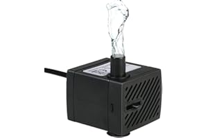 Decdeal 150L/H 2W Submersible Water Pump for Aquarium Tabletop Fountains Pond Water Gardens and Hydroponic Systems with One Nozzle 4.9ft(1.5m) Power Cord AC220-240V