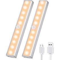 Luce Notturna Magnetica Luci Notturne LED OUSFOT 2 Pezzi - Sensore Movimento Con Attacco Magnetico Luce Con Sensore Movimento