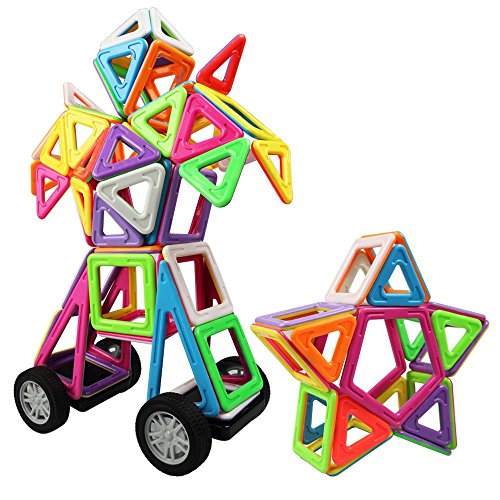 Magnetische Bausteine InnooTech 76+1 tlg Größe Magnetische Bauklötze 2rd Generation Magnetische Konstruktionsbausteine verbessert Magnetspielzeug Lernspielzeug für Baby, Kleinkinder ab 3 Jahre