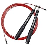 TOTALMENTE AJUSTABLE - Cable de 3 metros regulable que permiten una perfecta adaptabilidad, es apto para atletas de cualquier estatura. Perfecta para hombre o mujer, profesionales o principiantes. Fácil de ajustar usando nuestros tornillos de pequeño tamaño. Te enviaremos un PDF fácil y sencillo con instrucciones para cortar el cable a la longitud adecuada para tu talla y nivel de habilidad. No tendrás ningún problema para empezar a entrenar con la comba enseguida.