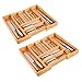 Produktbild Homfa 2X Bambus Besteckkasten Schubladeneinsatz mit 7 Fächer Besteckfach als Küchenorganizer für Schubladen ausziehbar verstellbar 30-50x40x5cm(BxTxH)