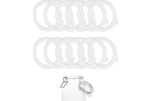 Ksvaye 12 Stück Weiß Silikon Glasdichtungen Ersatz Einkochringe 70x97 mm Einmachgummiringe Auslaufsicher Dichtringe Gummiringe für Einmachgläser Weckgläser Bügelgläser