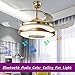 Produktbild Moderner Ventilator-Leuchter mit Bluetooth-Fernsteuerungsmusik-Spieler Stealth Decken-Ventilator-Licht passend für Esszimmer, Wohnzimmer, Schlafzimmer