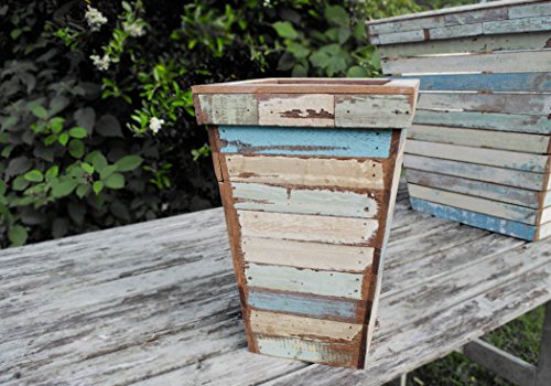 Rustic Beach Mülleimer handgefertigt Antik-Look Antik Pastell Medium (30cm x 21cm x 21cm) - 2