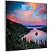 Produktbild Ultraflache, hochpräzise Sensoren Digitale Körperwaage Lake Tahoe Gehärtetes Glas Personenwaage, Kalifornien Rustikale Themen Sonnenuntergang Süßwasser Sierra Nevada Lake, Multicolo