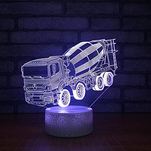 Preisvergleich Produktbild Aetd Neue Lkws 3D Beleuchtet Bunte Geführte Sichtlicht-Kreative Fernsteuerungs-Nachttischlampe Der Nachtlichter 1486