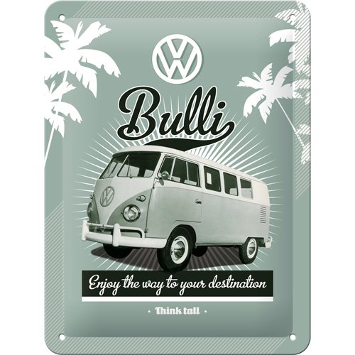 Nostalgic-Art 26142 Volkswagen VW Retro Bulli, Blechschild, 15 x 20 cm