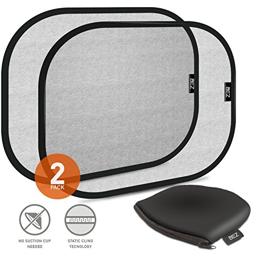 Sonnenschutz Auto, BEZ® Autosonnenblende Sonnenschutz Auto, Sonnenblende für die Seiten- und die Rückscheibe (2-er Packung) - 2