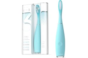 FOREO ISSA 3 Cepillo de dientes sónico, recargable y ultra higiénico con silicona y polímero PBT, cabezal remplazable cada 6 meses, 16 intensidades, 365 días de carga USB, Mint