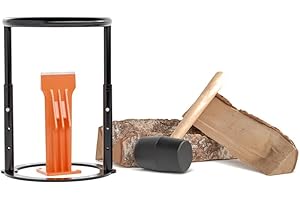 Forest Master FM9LS 9” Manual Log Splitter - Base-Mounted, Lightweight & Portable – Firewood & Kindling Splitter – No Power Required - Ideal for Garden or Campfire Use (Splitter and Guard)