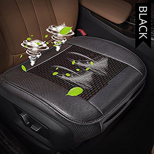 Asiento de coche Cusions,CONMING asiento de coche Asiento de refrigeración Asiento de ventilador universal Cojín de asiento de aire 12V Asientos de asiento de coche de seda de hielo (Negro)