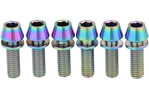 Ruifu M5 Titanium Gr5 - Tornillos cónicos para freno de disco fijos (6 unidades, 16, 18, 20 mm)