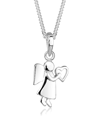 TEOZBLU Collana Angelo Custode In Acciaio Inossidabile Donna – Ciondolo Protezione Con Zirconia Cubica, Catena 45cm, Regalo Per Compleanno, Fidanzamento - 4