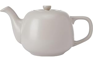 La Cafetière Ceramic Teapot, Latte, 600ml, Labelled
