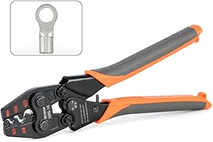 IWISS iCrimp IWS-16 Ratchet Crimping Tool for Non-Insulated Terminals from 0.3-13.3mm² with Polished Jaw Cables, Electrical Appliances and Other Power Mechanisms