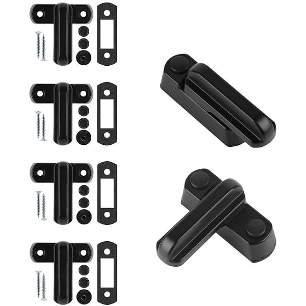 Produktbild von S&S-Shop 2 Kunststoff Vorreiber | Schwarz - 50 Mm Lang - 13 Mm
