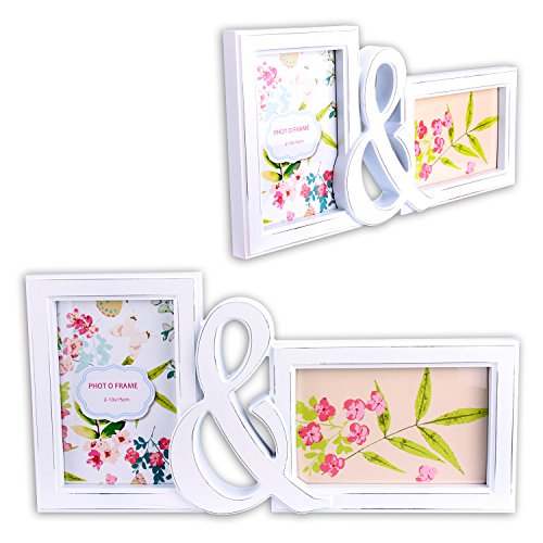 Bilderrahmen Together in gold oder Shabby für 2 Bilder im Format 10×15 (Shabby White) - 2