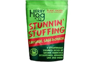 HERBY HOG PLANT BASED PIG OUT FLAVOURS Vegan Stuffing Mix - Sausage & Sage Stunnin' Stuffing Mix 125g - Plant Based - Resealable Packet - Made in the UK by Herby Hog