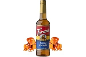 Torani Classic Caramel Coffee Syrup (750ml) - Pure Cane Sugar Caramel Syrup Flavouring for Lattes, Macchiatos & Hot Drinks - Rich Buttery Taste, Vegetarian-Friendly