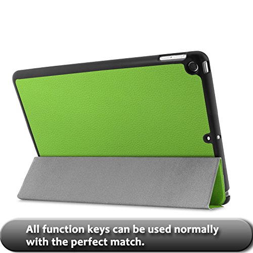 Neues iPad 2017 iPad 9.7 Zoll Hülle, Infiland Ultra Dünn Smart-Muschel PU Leder Ultra Schlank Superleicht Ständer Smart Shell Cover Schutzhülle Etui Tasche für Apple New iPad 9.7 inch 2017 Model (mit Auto Schlaf / Wach Funktion)(Grün) - 7