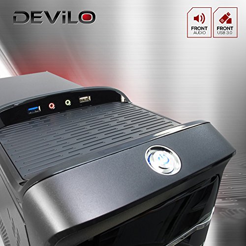 DEViLO PC 1238 – Intel Core i3-6100 Dualcore 2×3.7 GHz | 8GB DDR4-2133 | 256 GB SSD | Intel 530 Grafik, HDMI, DVI, 4K-fähig | 24xDVD-RW | ASUS | USB3.0 | HD-Sound | Gigabit | Win10 - 5