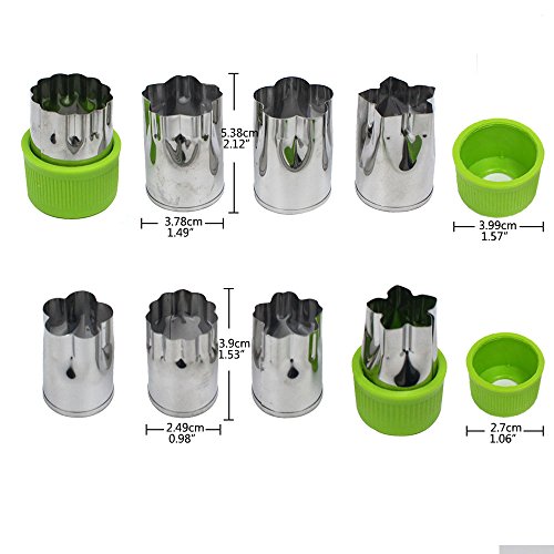 20pcs stainless steel molds, 12pcs metal cookie knives, 3pcs star shapes, 3pcs flower-shaped, 3pcs in round shapes, heart-shaped 3pcs (different sizes), as well as 8pcs of vegetable knives for decoration of food - 3