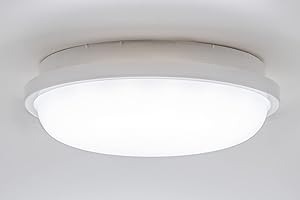 Illuminatio 20W Bulkhead LED Ceiling Light For Indoor and Outdoor Use, IP65 Waterproof Bathroom Light, 6500K Cool White Flush Ceiling Light 1800lm