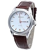 FACILLA® Mode Herrenuhr Automatik Mechanische Uhr Armbanduhr Watch Leder Datum Braun