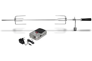 Enders ® Brochette à barbecue 7904 pour gril à gaz CHICAGO à 3 brûleurs, set en acier inoxydable, avec moteur+griffes de poulet, rôtissoire, rôtissoire, rôtissoire, 100 x 3,5 cm