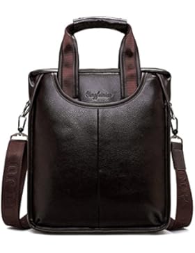 FULIER Herren Leder Cross Body Messenger Umhängetasche Handtaschen Büro Aktentasche Taschen