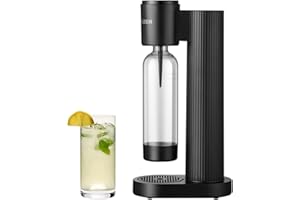 GreatWhip Soda Maker Black Sparkling Water Machine for Carbonating with 1L Carbonating Bottle, Compatible with Any Screw-in 60L CO2 Carbonator(NOT Included)