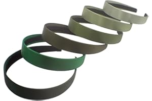 Topkids Accessories 6pc 2.5cm Wide Alice Headband Multipack, Various Designs & Styles For Girls, Ladies, Unisex Adults & Unisex Kids Hair (Shiny Satin Green Tones)