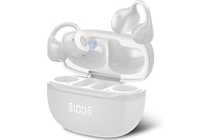 aggoo Cuffie Auricolari Aperte, Clip per Orecchie Auricolari Bluetooth, Cuffie On Ear Bluetooth 5.4, 48H di Autonomia, Comfort IPX7 Impermeabile Ultraleggero 3g, Vestibilità ideali per Viaggi, Studio