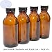 Produktbild 150-ml-Glasflaschen, bernsteinfarben, mit schwarzem Deckel, 4er-Pack