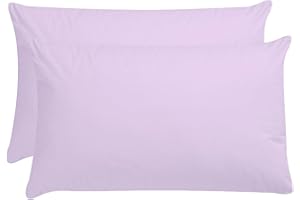 AmigoZone Plain Pollycotton Baby Todler Cot Bed Pillow Pair Cases 40 x 60cm - Lilac