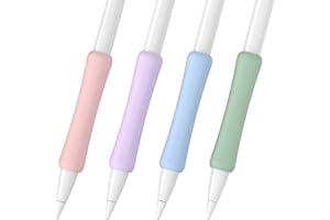 FAFALITHIC Lot de 4 Poignées Ergonomiques Coque en Silicone Compatibles avec Apple Pencil 1ère génération, 2ème génération, USB-C et Pro (Violet/Rose/Bleu/Vert)