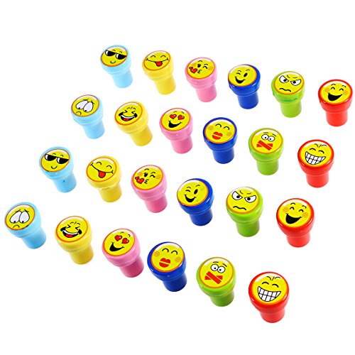 TOYMYTOY Stampanti Emoji Stampati in Plastica 24Pcs