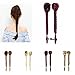 FESHFEN Long Cute Fishtail Braided Ponytail Clip in/on Braided Rope Hair Chignon Drawstring Braid Fishtail Plait Ponytail Hair Extensions Hairpiece 50cm 19 Inch 130g F1/Burg Black & Burg Forested